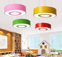LED modern simple coloured warm bedroom children's room boys and girls room study room chandelier kindergarten playground lamp