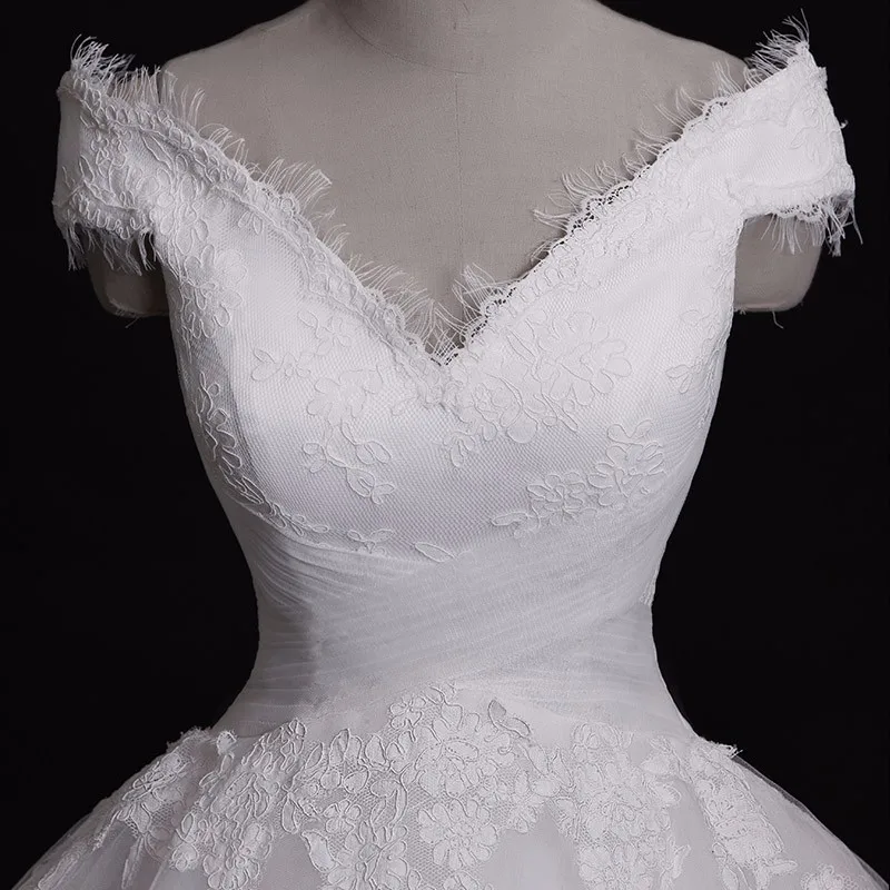 Vestido De Noiva роскошное кружевное свадебное платье принцессы с открытыми плечами