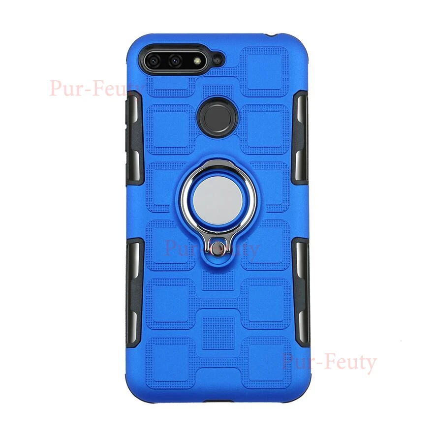 Чехол для huawei Honor 7A Pro AUM-L29 Honor 7A Pro 5,", силиконовый чехол с кольцом и подставкой, противоударный чехол для Honor 7 A A7 Pro AUM L29 - Цвет: Синий