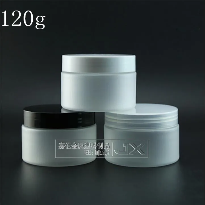 120g/ml Frosted Lucency Plastic Flat jar bottle Wholesale Retail Originales Refillable Empty Cosmetic Cream Butter Containers