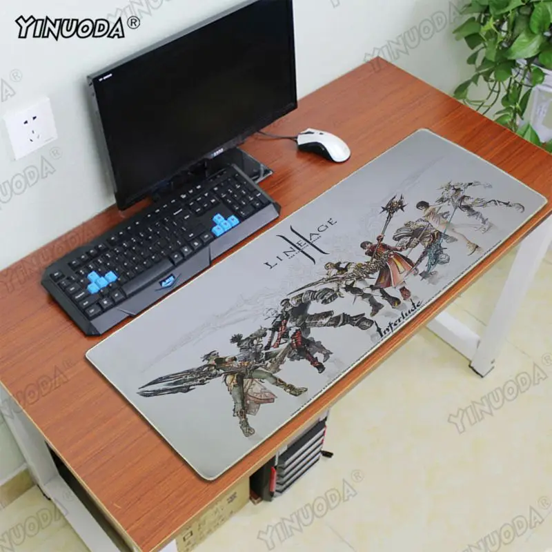 Yinuoda Нескользящие ПК lineage 2 видео игры офисные мыши геймер мягкий коврик для мышки с аниме скорость/Управление версия большой игровой коврик для мыши