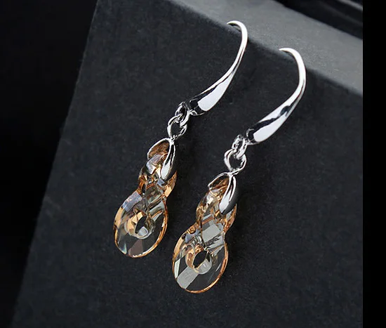 Длинные висячие серьги с кристаллами Сваровски для женщин и девушек модные