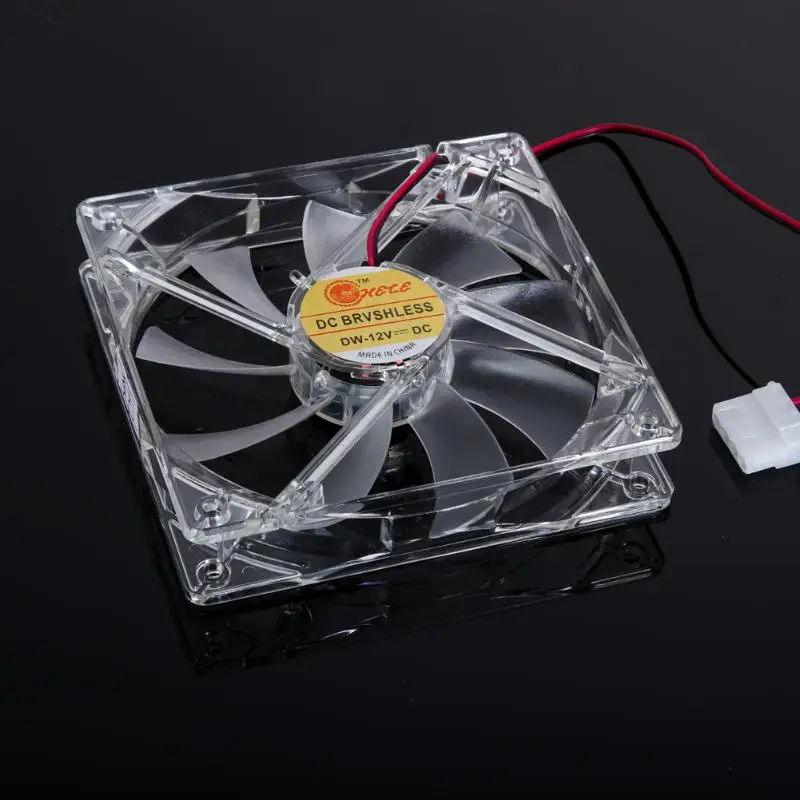 4 Светодиодный светильник Quad PC Прозрачный чехол для компьютера Вентилятор охлаждения процессора Вентилятор 120x120x25 мм синий/желтый/красный/зеленый светильник s