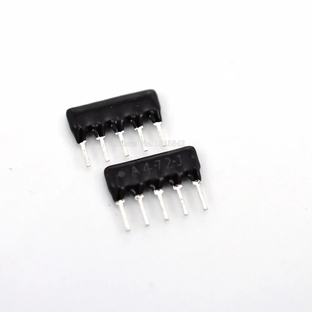 50 шт. DIP exclusion 5pin 4 7 K 4K7 ohm 5 контактов A472J 4.7KR сетевая резисторная матрица A05 472J|resistor