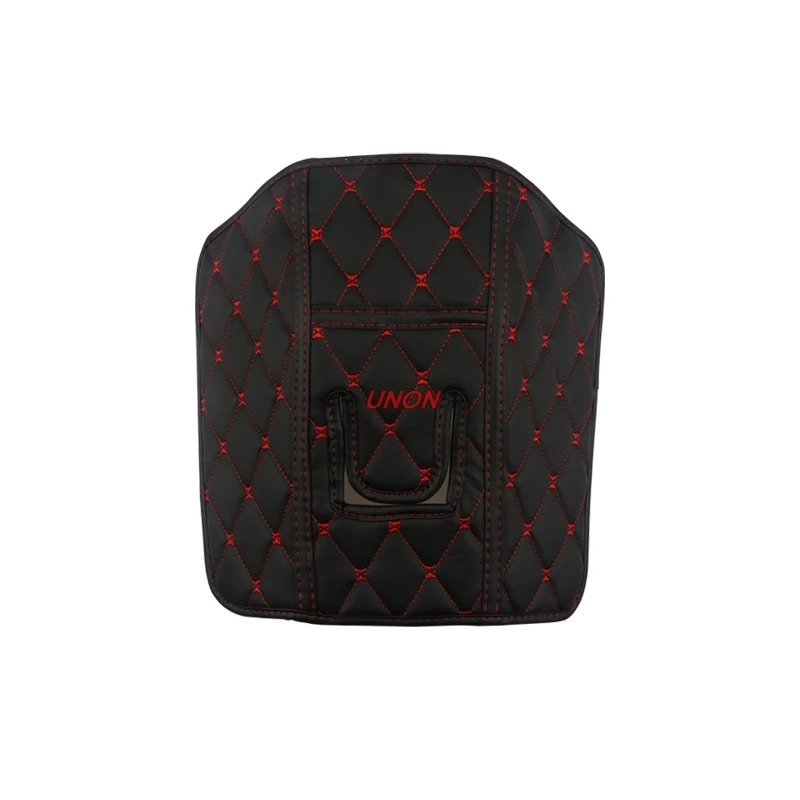 Black red line 1pc Кожаное сиденье автомобиля anti-kick коврик подлокотник анти-kick коврик для toyota rav4 2013 аксессуары - Название цвета: Black red line 1pc