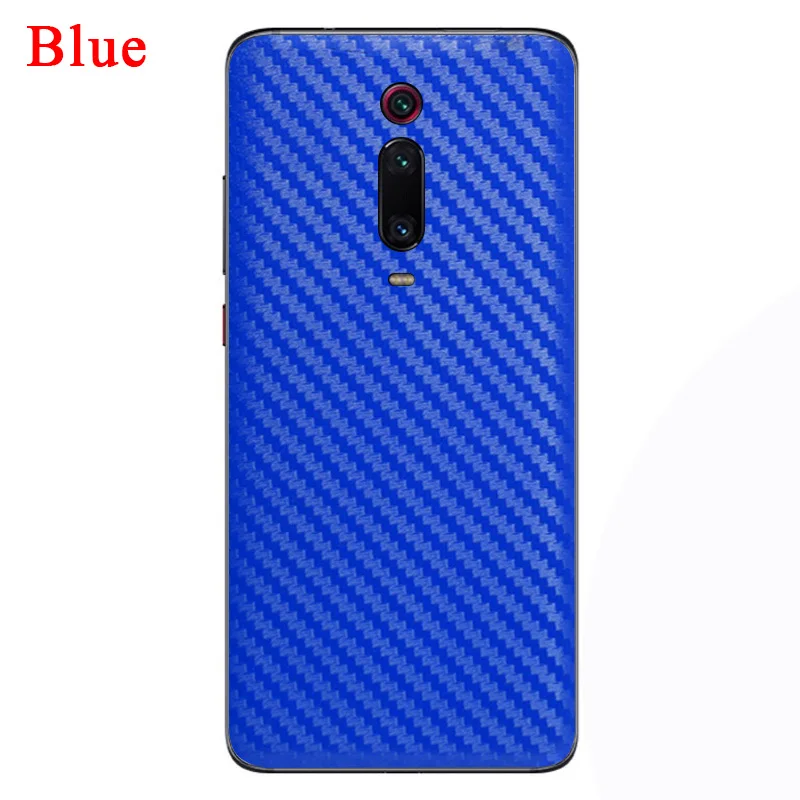 Blue Для Xiao mi Red mi K20 7 Note 7 mi 9 SE 9T Pro A3 CC9 Новинка полное покрытие задняя наклейка Кожа 3D углеродное волокно Защитная пленка для телефона - Цвет: Blue