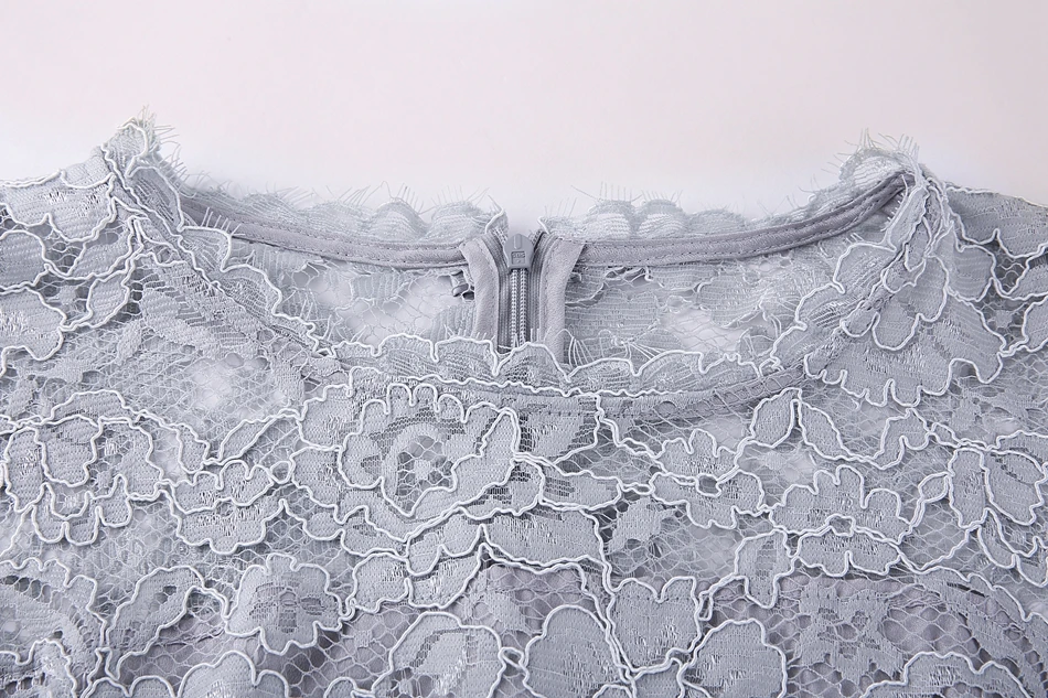 Европа 2016 Лето Новые женские Платья Ажурная Вышивка Сплошной Цвет С Длинными