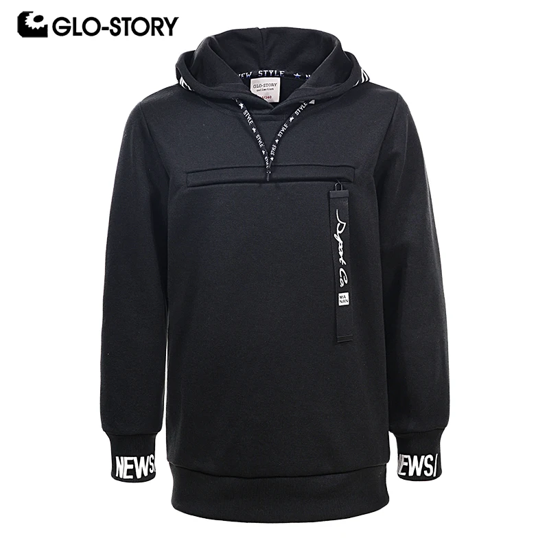 GLO-STORY; детская одежда; толстовки с капюшоном и буквенным принтом для мальчиков; Повседневная Уличная одежда; пальто с капюшоном; BPU-6129