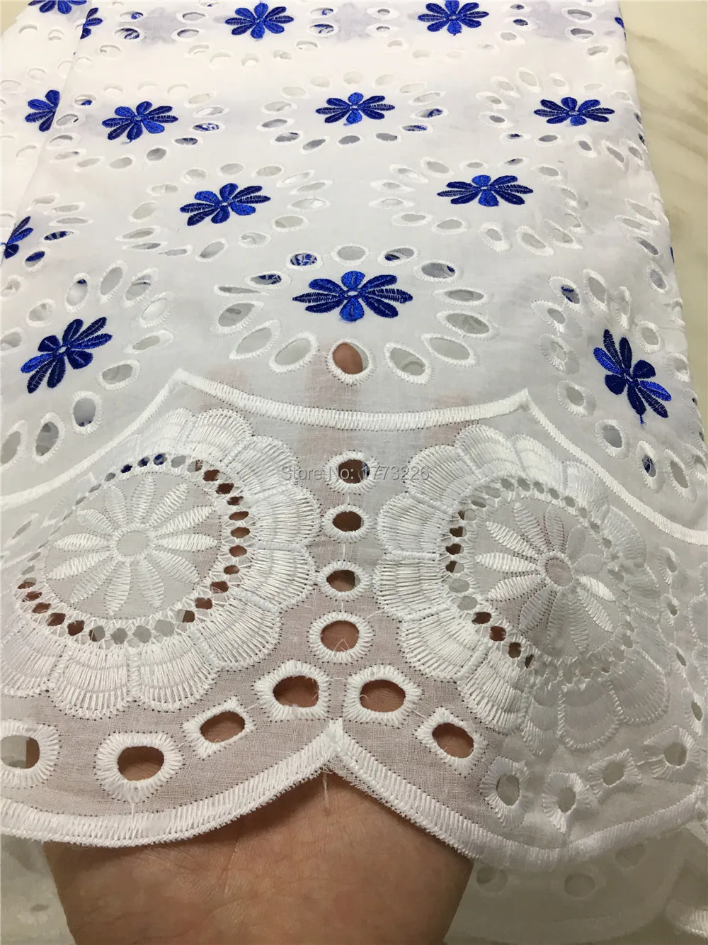 (5 ярдов/шт.) ажурная Высококачественная африканская хлопчатобумажная кружевная