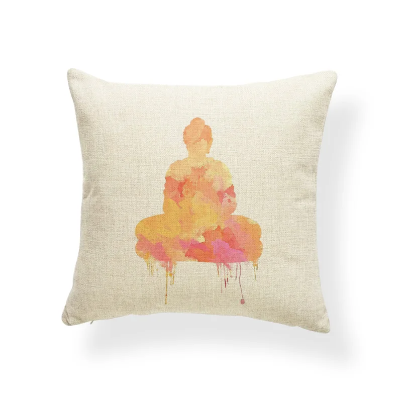 Чакра Подушка &quotБудда&quot Чехлы Мандала подушка с лотосом Желтый Европейский