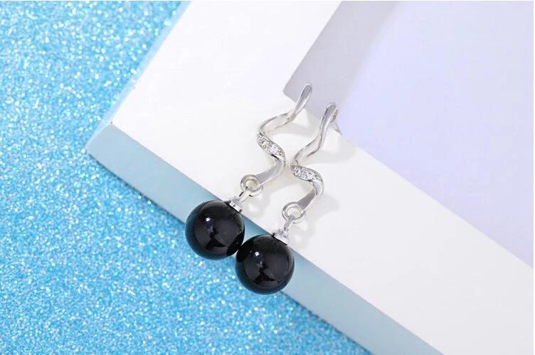 RUOYE модные черные красные камни висячие серьги длинные для женщин с кристаллами