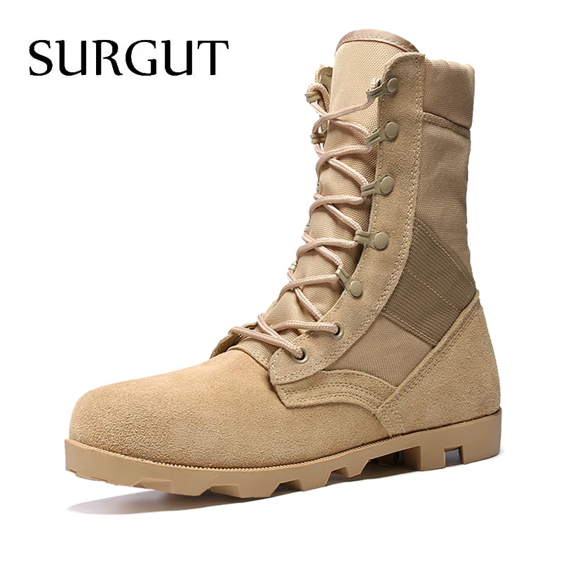 SURGUT/Брендовые мужские ботинки из натуральной кожи; Botas; дышащая модная обувь; мужские ботинки; осенне-зимняя обувь размера плюс 39-45