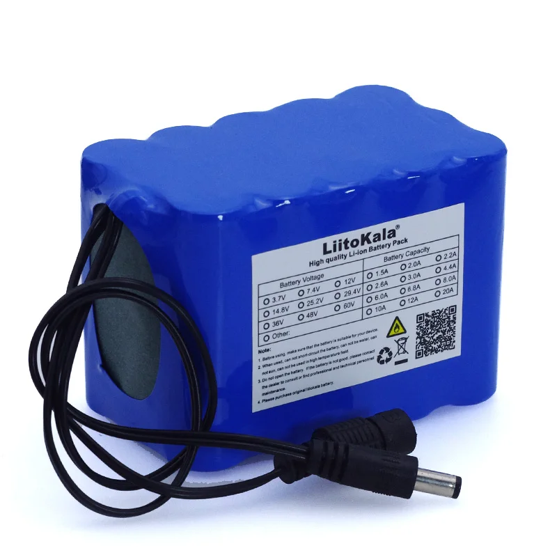 Liitokala 12V 10Ah 18650 li-lon аккумулятор 12 6 V 10000mAh с BMS плата защиты цепи DC 5 5*2 1mm + 1A зарядное