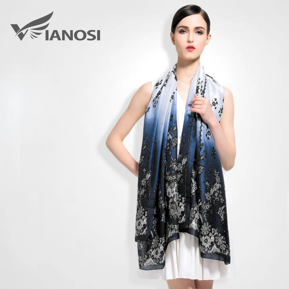 [VIANOSI] бренд шарф Для женщин Винтаж цветочный дизайн шелковые шарфы Мода чешского