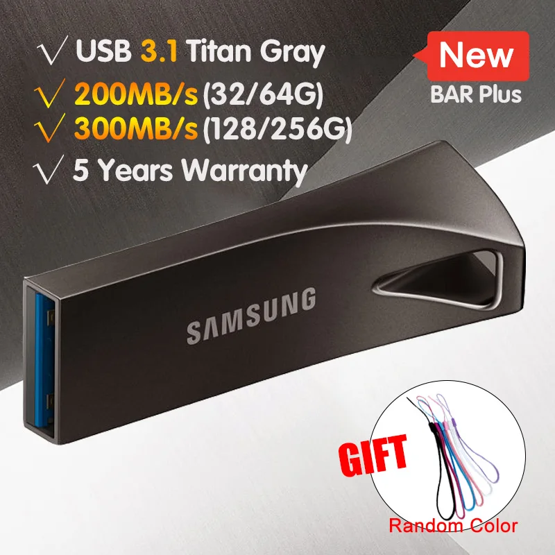 SAMSUNG 32G 64G 128G USB 3 1 Металлический Мини накопитель Флешка карта памяти флэш U диск