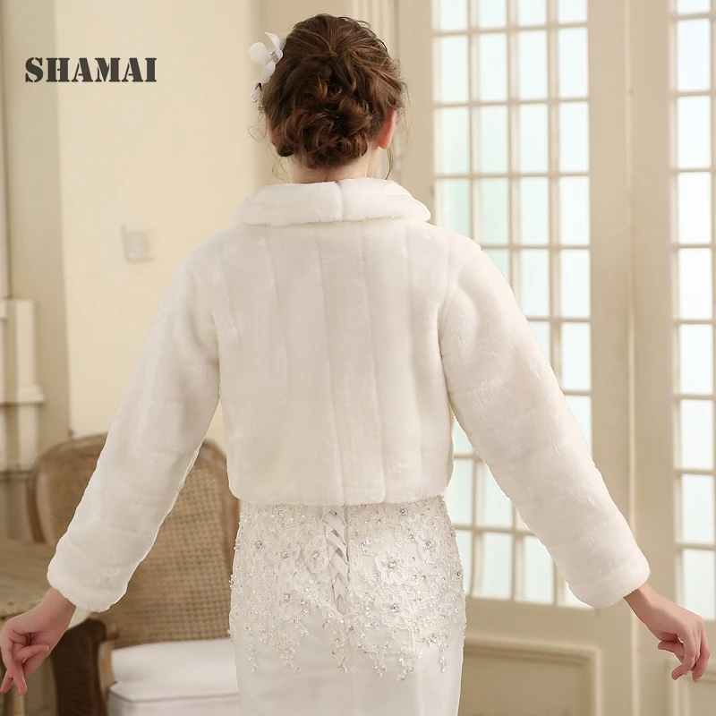 

SHAMAI Shawl Wedding Wrap Formal Dress Cheongsam Pregnantwith Married Outerwear Bride Cape Ivory White Autumn Winter Jacket