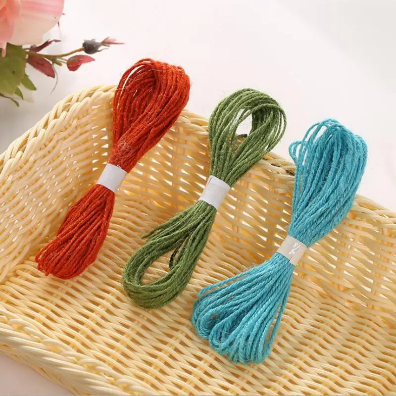 2mm 10yards Colorful Jute Rope Natural Label Cards String Gift Package Ribbon DIY Hemp Craft Supplier Scrapbook Wedding Decors | Дом и сад