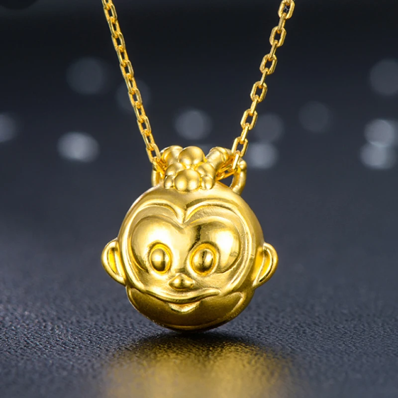 Подлинная подвеска в виде обезьяны из желтого золота 24 К модная 3D 1 7 2 г| |