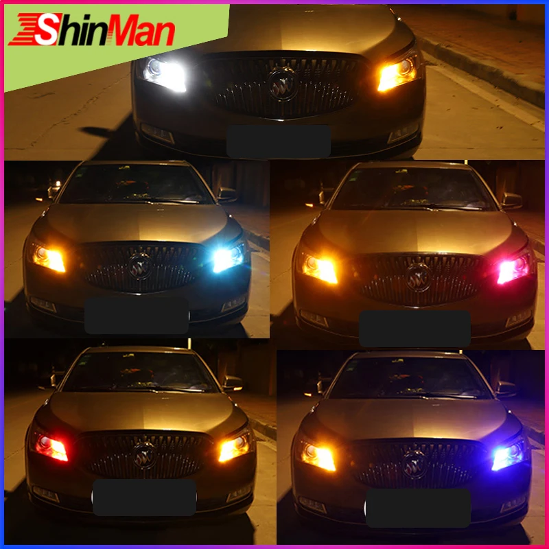 ShinMan Error Free White + Ambe WY21W T20 LED 7440 Turn Signals Light daylight Car DRL ightFor Honda crv CR-V 2007-2009 | Автомобили и