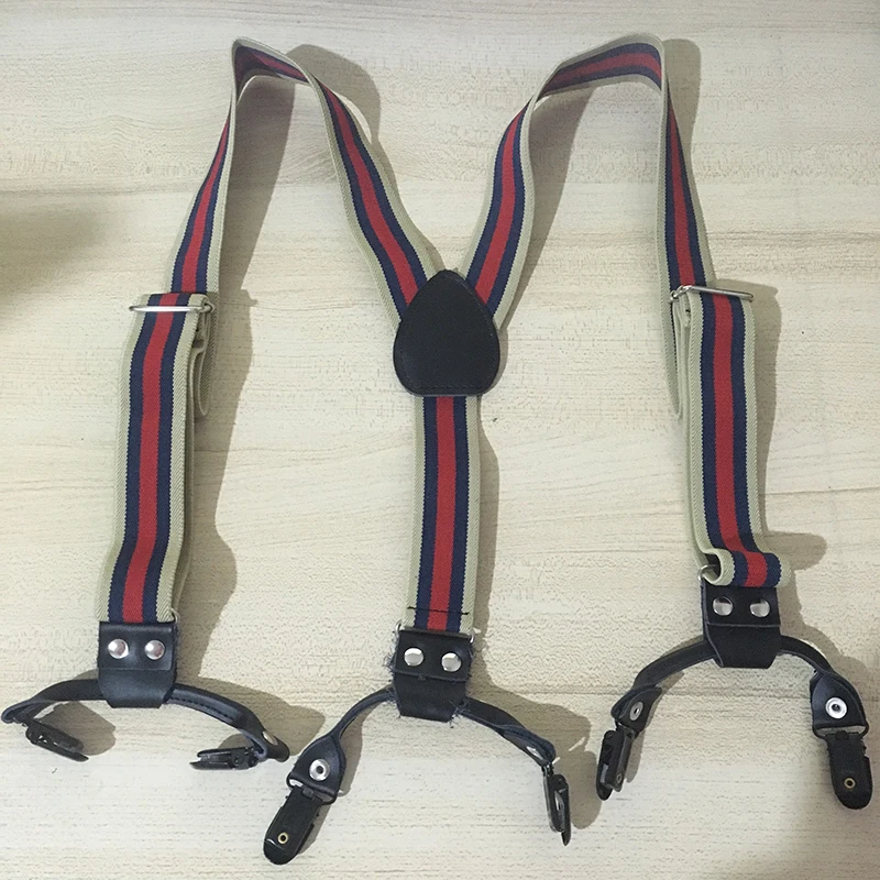 Модные подтяжки унисекс для мужчин и женщин с 6 зажимами эластичные регулируемые