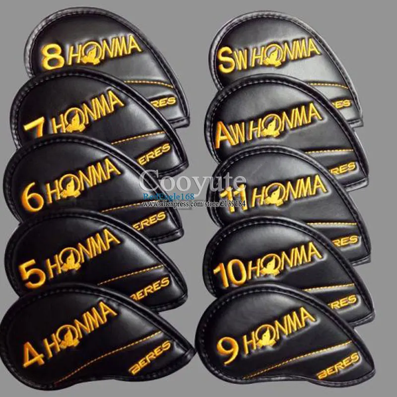 Новинка HONMA Golf головной убор ПУ утюги для гольфа крышка головки 4-11 S унисекс черный или красный клубный головной убор Cooyute