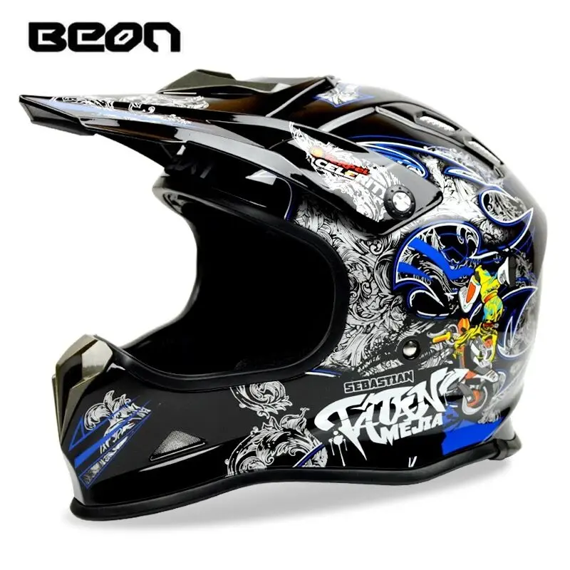 BEON moto кросс-шлем профессиональный для горного велосипеда, для спусков DH capacete ATV casco Полнолицевой кросс-шлем - Цвет: 8