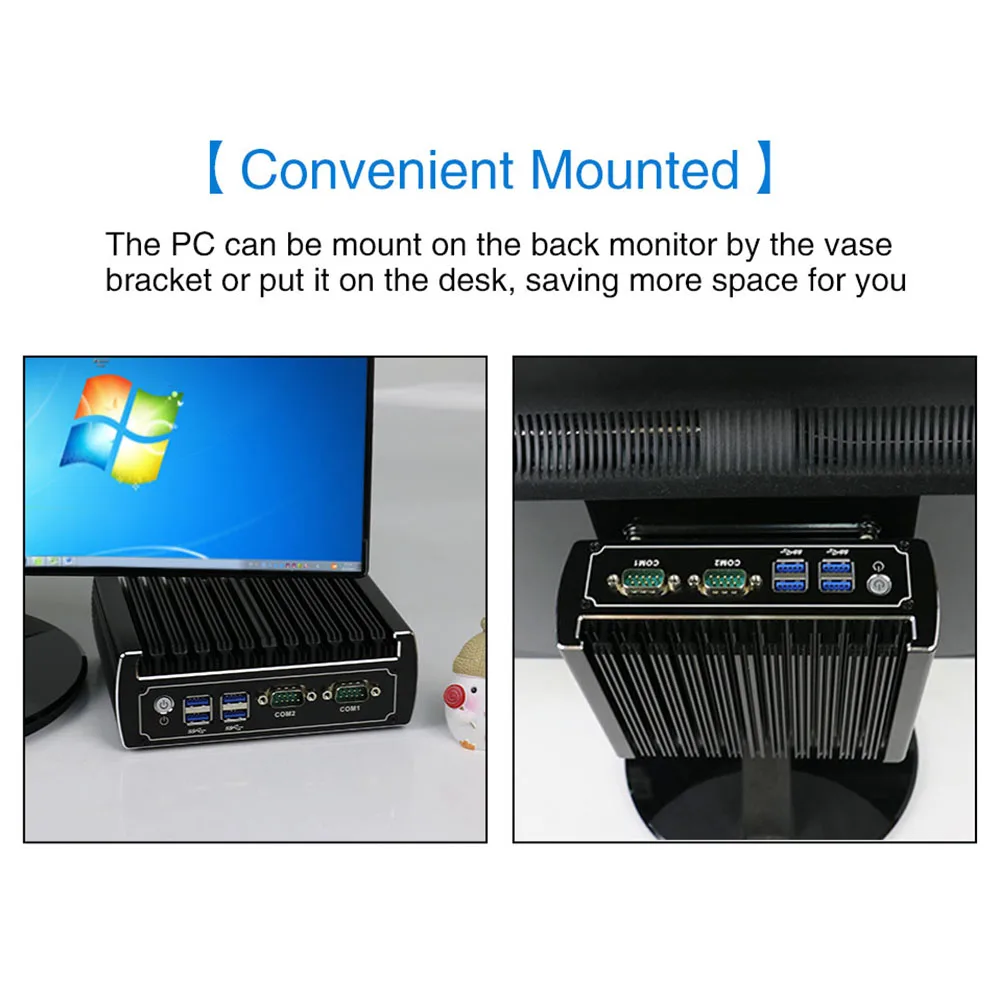 Мини ПК Yanling безвентиляторный процессор intel core i3 7100u двойной ethernet lan nano itx поддержка