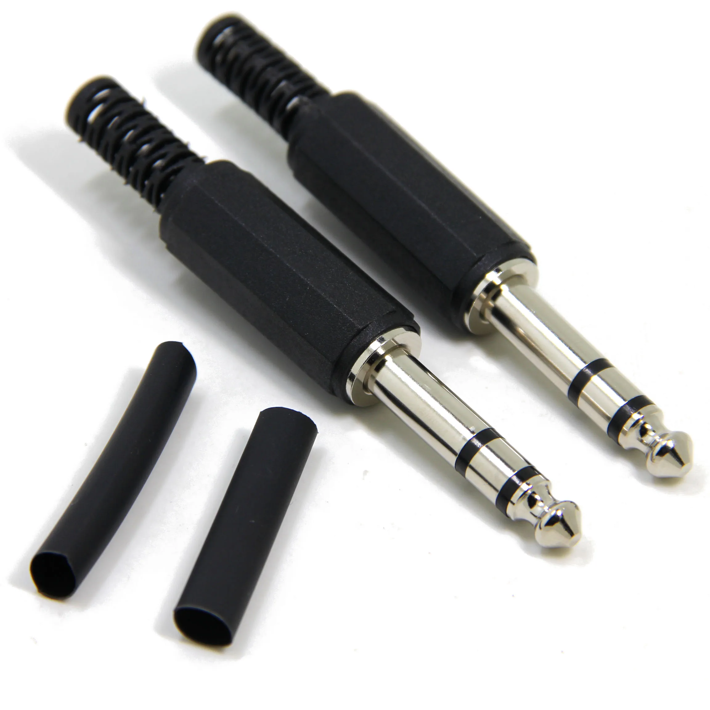 

Ancable 1/4" Stereo Phone Plug Solder Type Cost-Effective Plastic 6.35mm Connector with Shrinkle Tube for Patch Cables XLR Cable