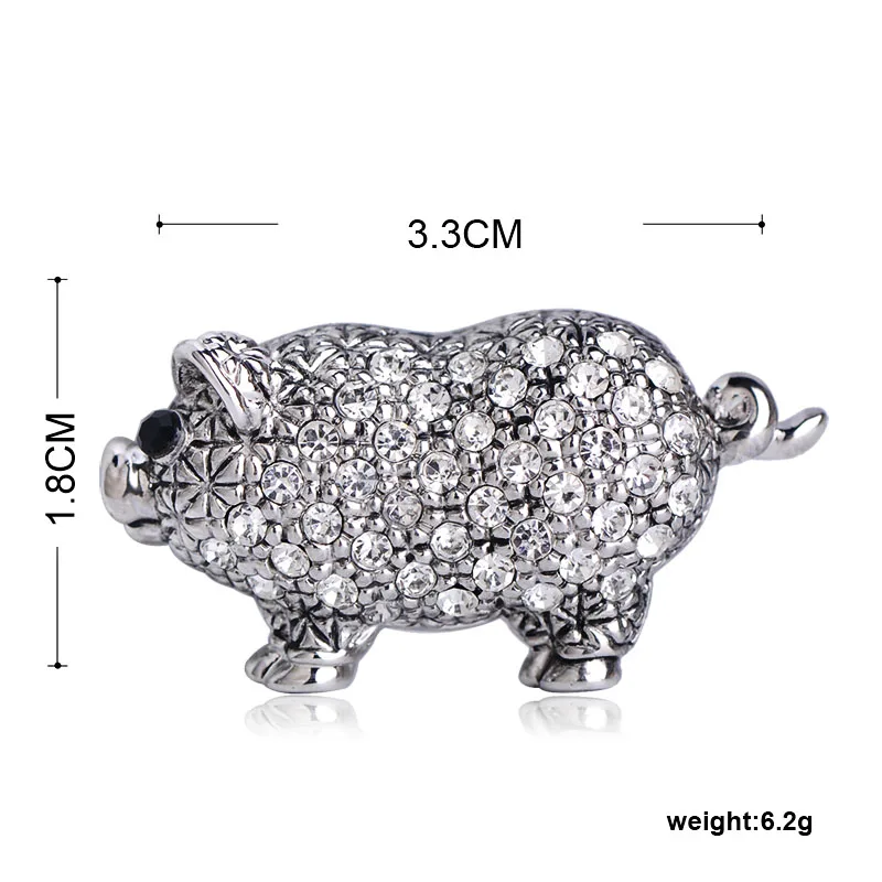 Женская брошка FUNMOR в форме свиней золотого цвета с кристаллами для банкета и