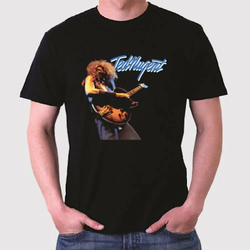 Ted Nugent Rock с гитаристом Legend Мужская черная футболка Размер S до 3XL коротким рукавом