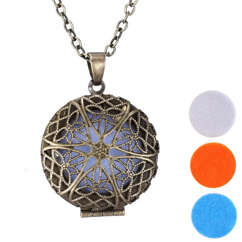 Винтажные медальоны для ароматерапии Ожерелье Подвески эфирное масло диффузор