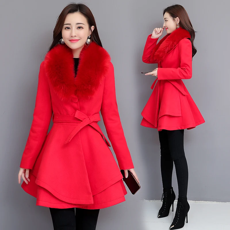 

New 2022 Autumn New Winter Coat Chaqueta de mujer Winter Jacket Women Long Blends coats Wool Coat Windbreaker jacket