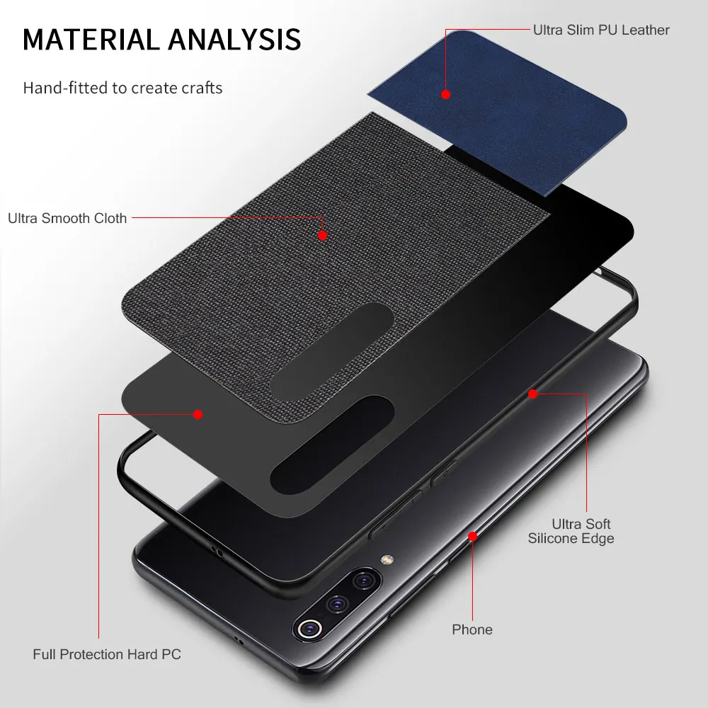Купить это KISSCASE текстильный чехол для Xiaomi Mi8 Lite Чехлы Mi9 SE Redmi 6Pro Роскошный кожаный