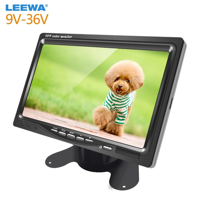 LEEWA New DC9V-36V 7 Inch Color TFT LCD Rear View Monitor Headrest Stand-alone Display For Auto DVD VCD Reversing Camera #CA2838