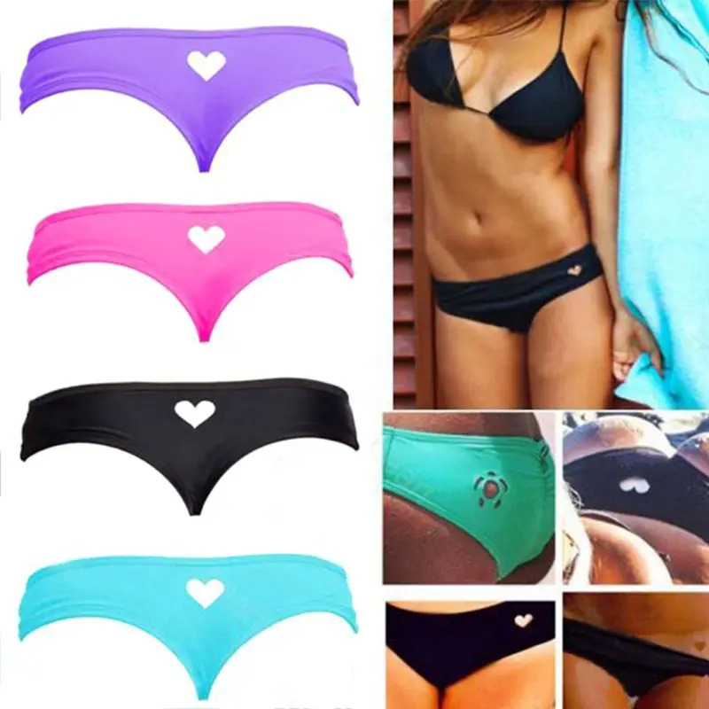 Женский летний с низкой посадкой Бикини плавки стринги милые однотонные яркие
