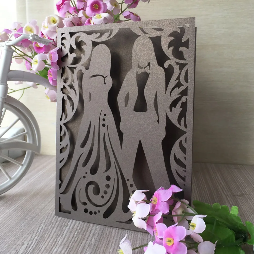 40 шт./лот лазерная резка кружева высокого класса свадебные пригласительные