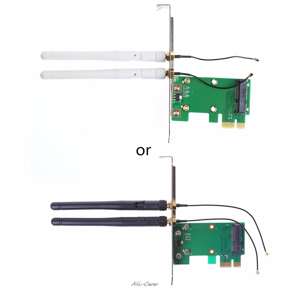 2018 беспроводная Wifi сетевая карта Mini PCI-E к 1X настольный адаптер + 2 антенны |