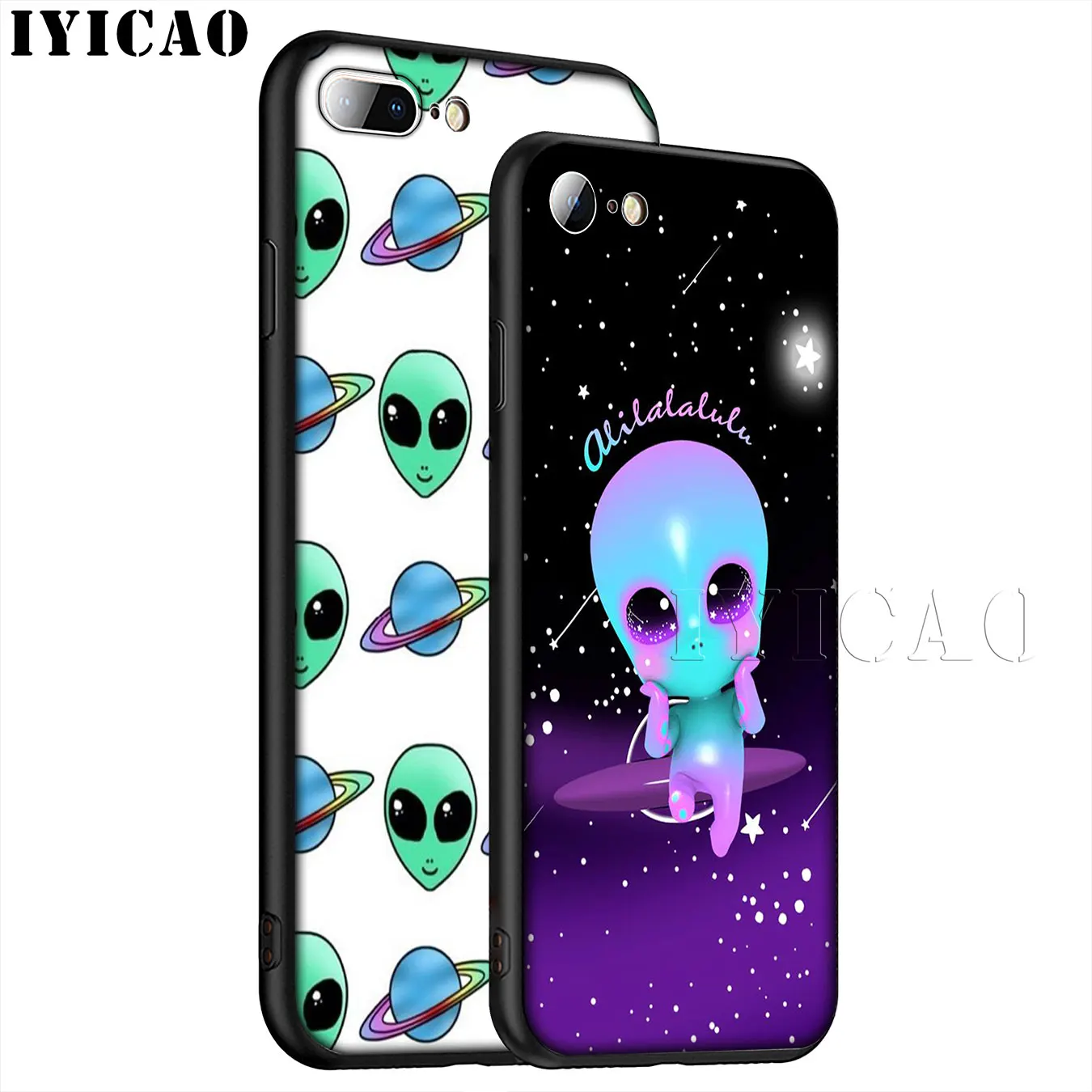 IYICAO милый Alien UFO Kawaii мягкий силиконовый чехол для телефона iPhone XR X XS 11 Pro Max 6 6S 7 8 Plus 5