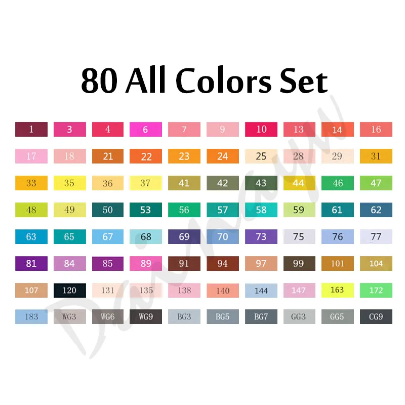 80 all colors set TOUCHNEW эскиз мягкая кисть искусство Маркеры Набор двойной головкой масляной на спиртовой основе маркеры для Манга Рисование анимация дизайн поставки - Цвет: 80 all colors set