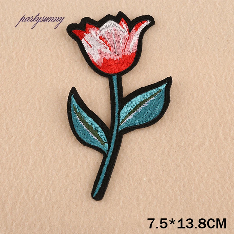 PF Вышивка Патчи Цветок Бабочка Parches Аппликация Утюг на Швейной Ткань Значки
