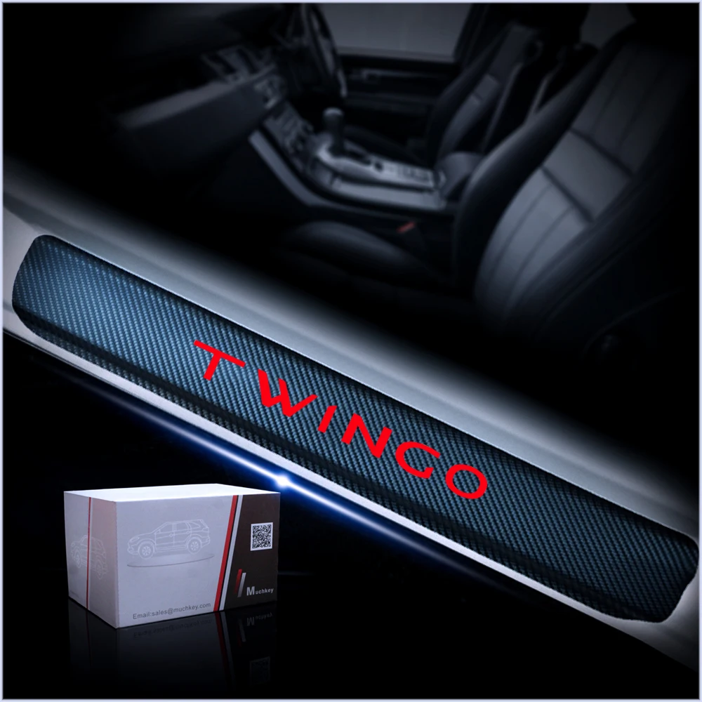 Car Door Sill Scuff Plate For RENAULT TWINGO Threshold Carbon Fiber Vinyl Sticker Styling Accessories 4Pcs | Автомобили и