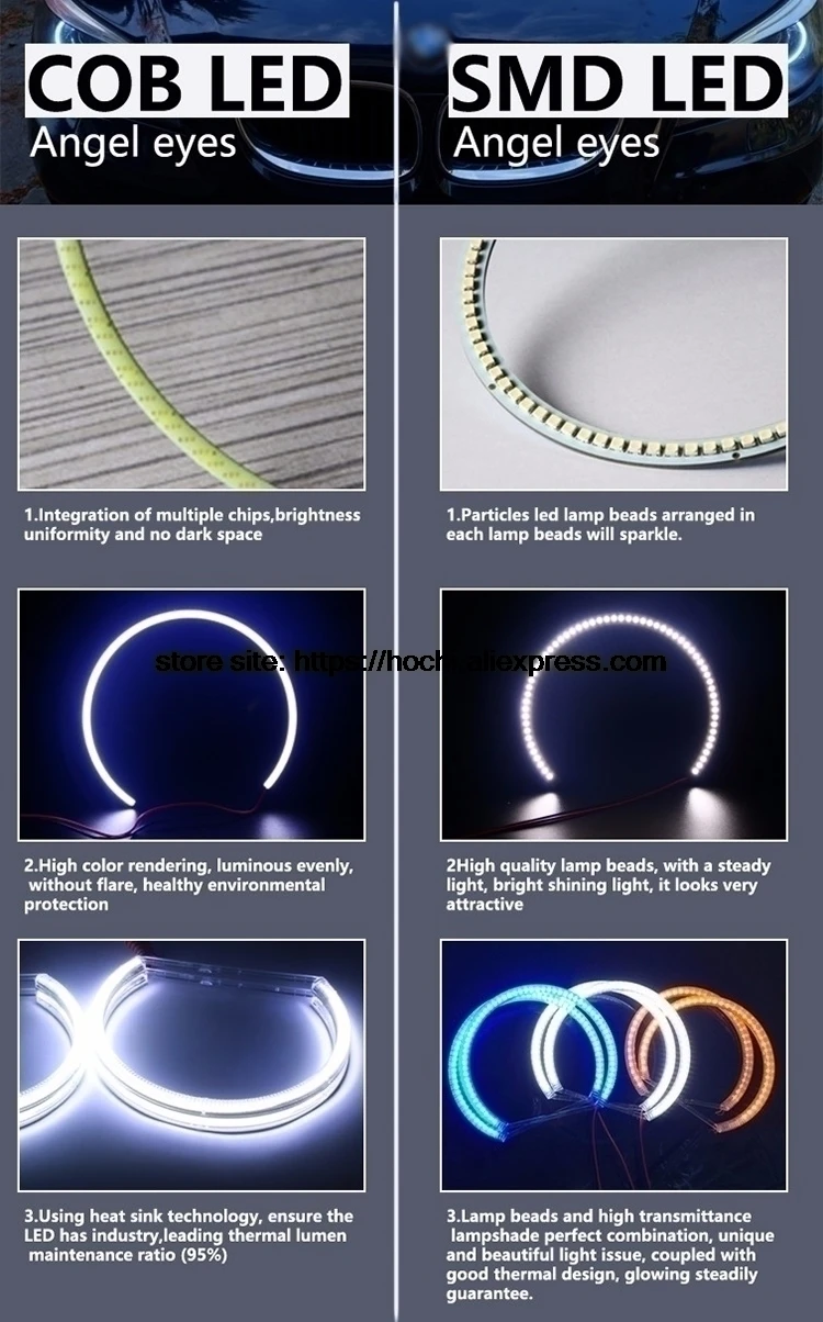 Для hyundai Terracan 2001-2007 COB Светодиодный дневной светильник Белый Halo Cob Led Ангельские Глазки кольцо без ошибок ультра яркий