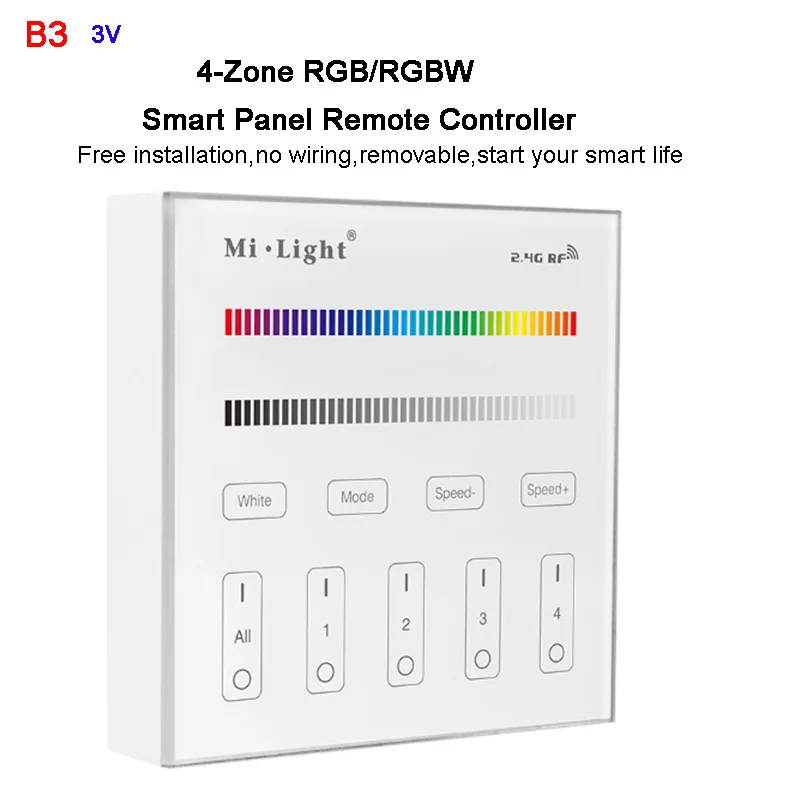 B3 3V Miboxer 2,4 г 4 зоны RGB/RGBW led регулятор линейного светильника Wi-Fi iBox смарт Панель дистанционного FUT037/FUT038/iBox2/B3/T3/B0/FUT095/FUT096 - Цвет: B3 3V
