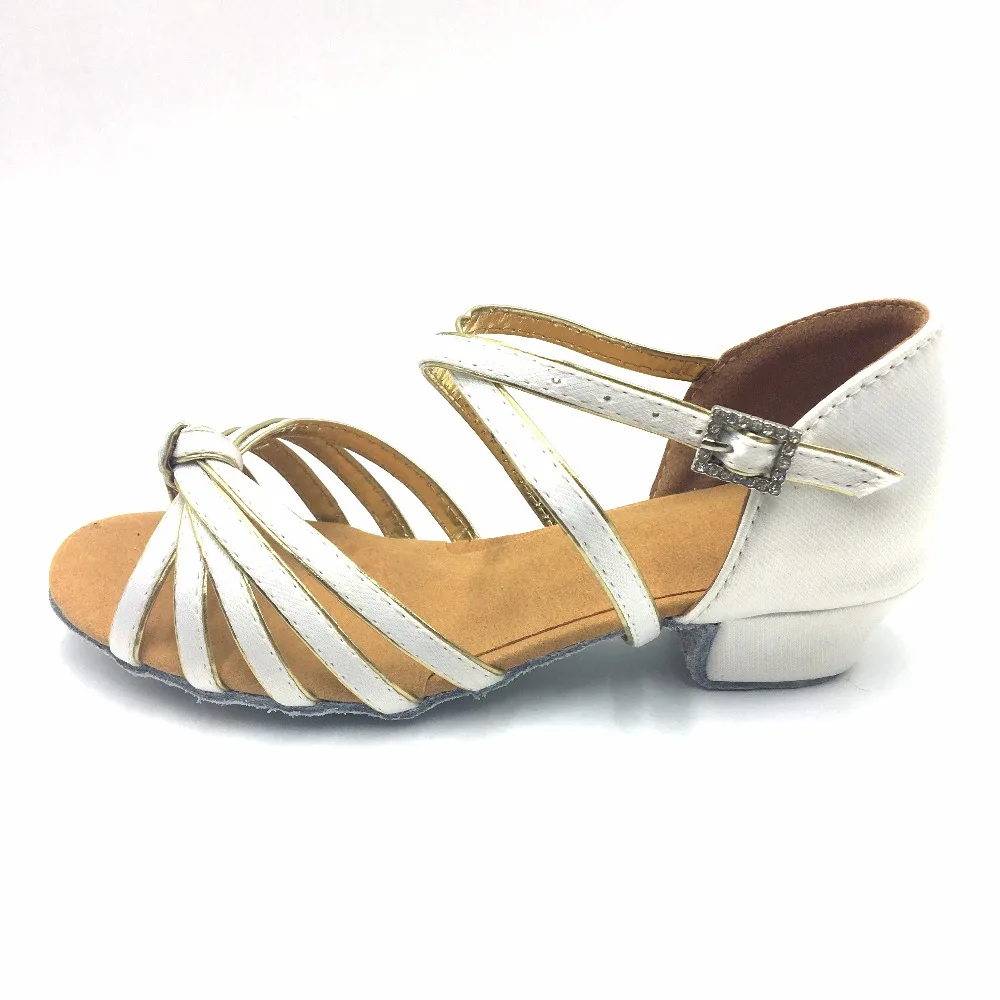 Обувь для латинских танцев девочек белые и пномпеньские туфли на высоком каблуке