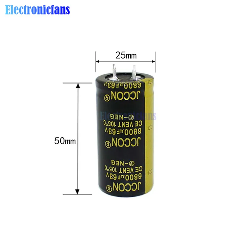 Diymore 63V 6800uF 25X50mm алюминиевый электролитический конденсатор Высокочастотный