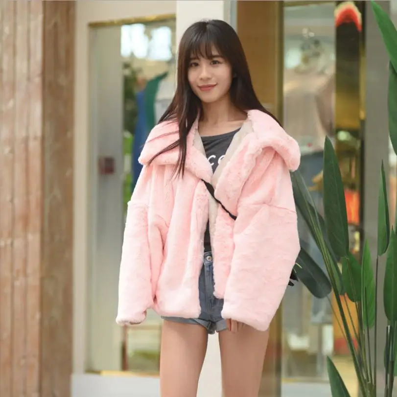 2018 зимнее Модное новое пальто с искусственным мехом Женское из искусственного