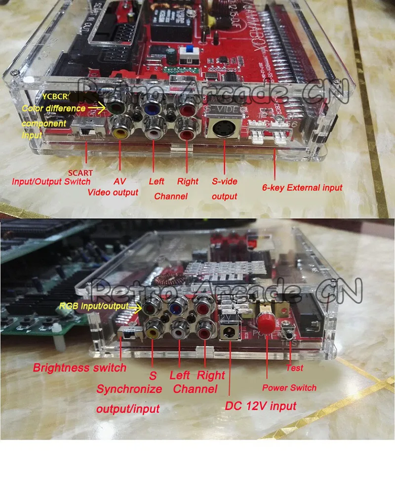 CBOX JAMMA коробка Конвертер доска в Saturn DB15P Joypad SNK геймпад SCART выход с адаптером питания для JAMMA PCB IGS материнская плата
