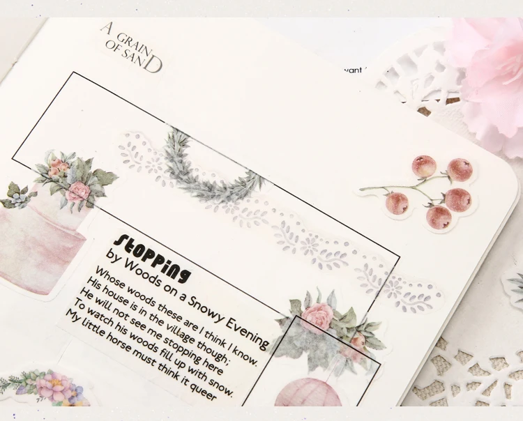 40 pcs/box Retro Time Series Bullet Journal Decorative Washi Stickers Scrapbooking Stick Label Diary Stationery Album Stickers
