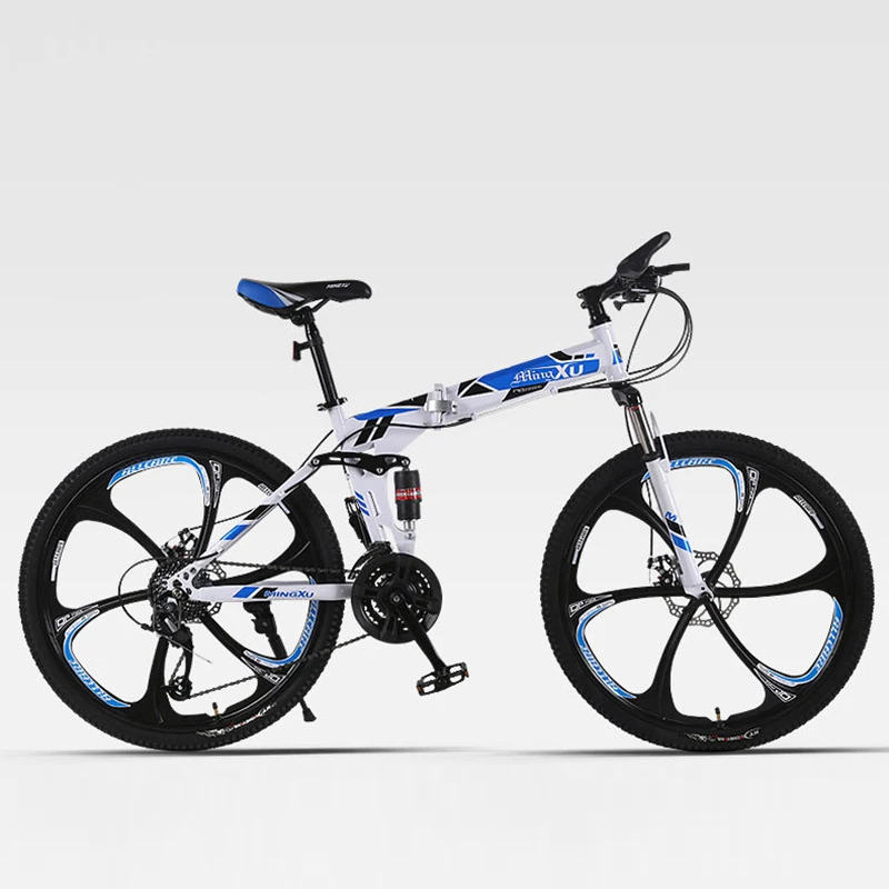 Горный велосипед складной шесть ножей 26 дюймов колеса двойной демпфирования