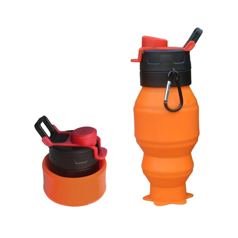 500 мл Силиконовый складной Бутылки для воды складная Управление по санитарному